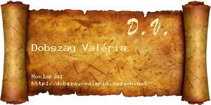 Dobszay Valéria névjegykártya