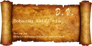 Dobszay Valéria névjegykártya