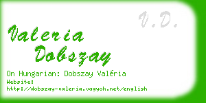 valeria dobszay business card