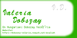 valeria dobszay business card